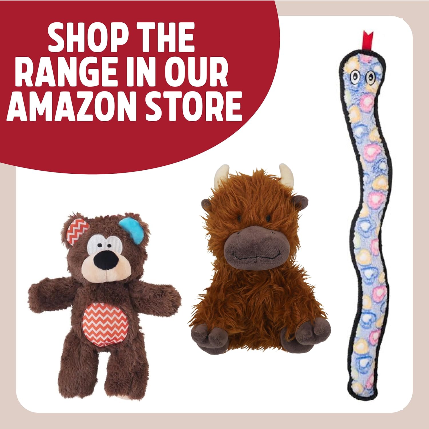 Thumbnail 5 de Rosewood Rope and Squeak Snake Luxury Plush Character Dog Toy, 69 cm