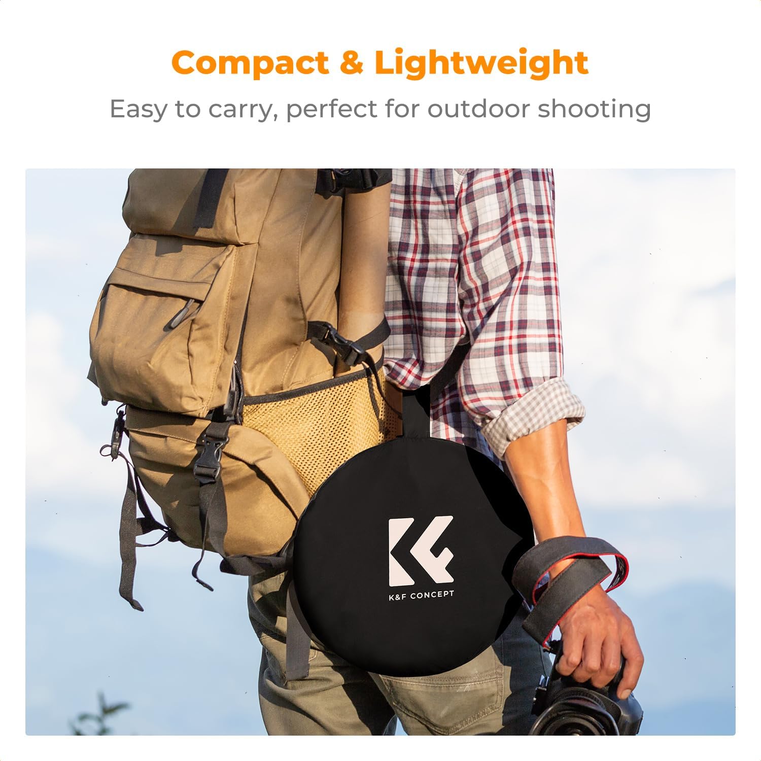 Thumbnail 4 de K&F CONCEPT 5 in 1 60x90cm Light Reflector: Portable Studio & Outdoor Diffuser Kit