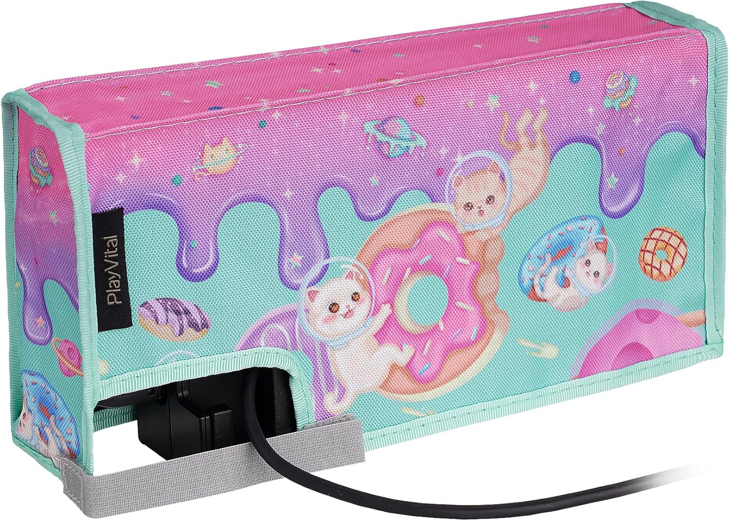 Thumbnail 3 de playvital Nylon Dust Cover for Nintendo Switch & Switch OLED Charging Dock – Donut Odyssey