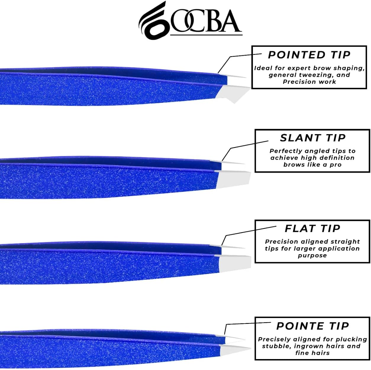 Detalle 2 de OCBA pincettes sourcils 4 pièces
