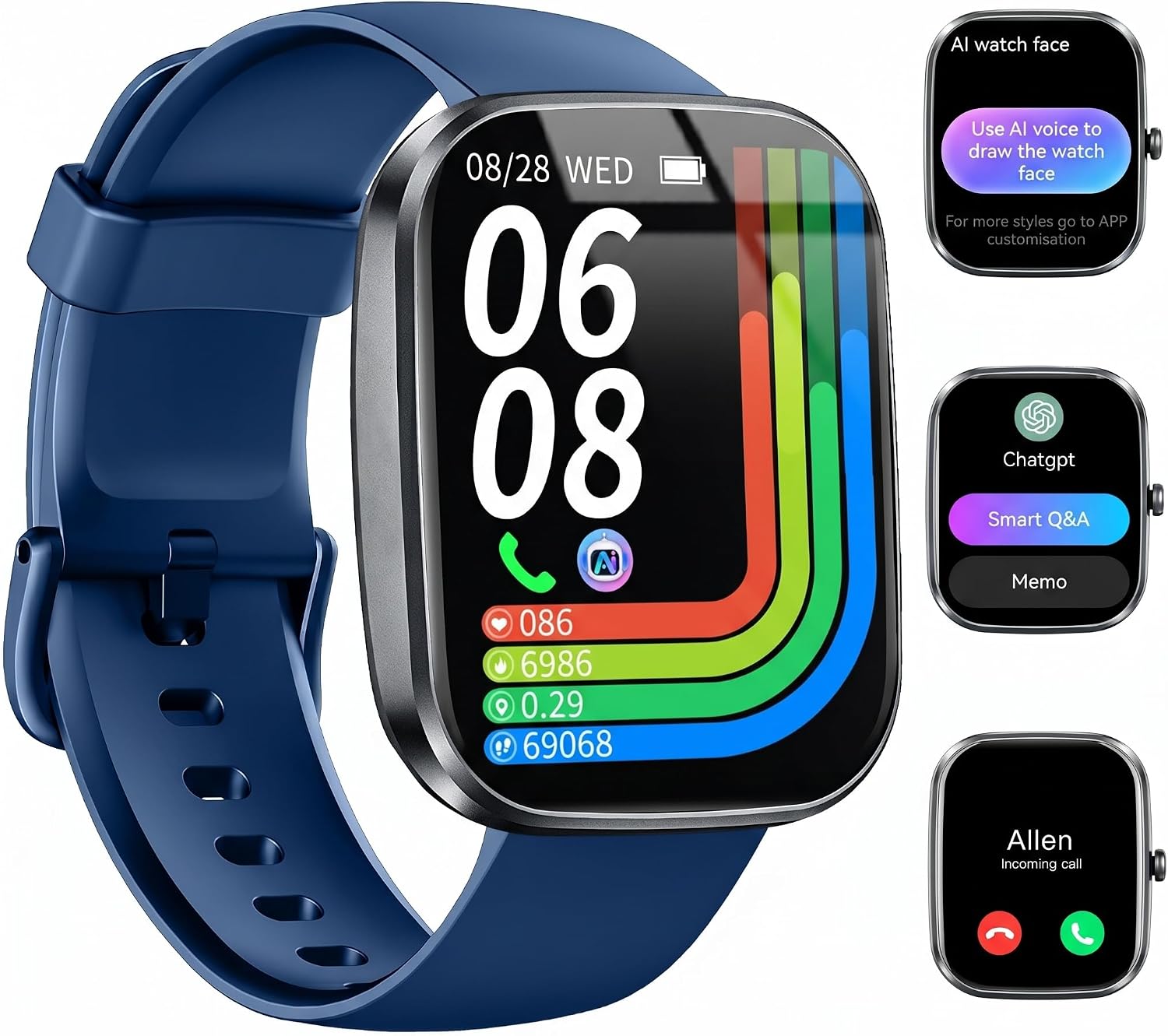 Thumbnail 6 de Smart Watch Fitness Tracker 1.69" touch screen