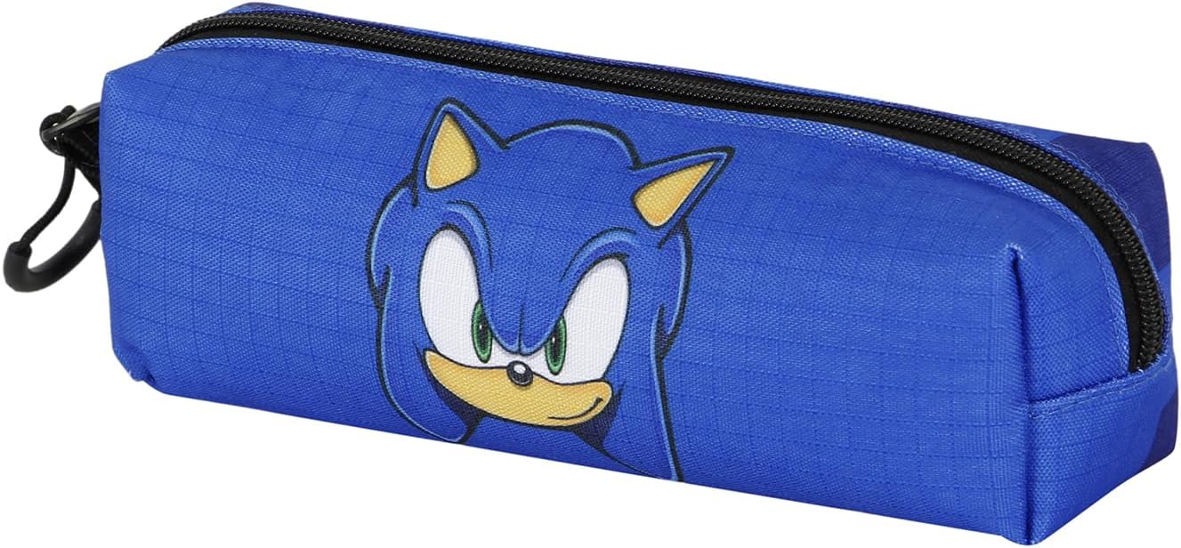 Detalle de Astuccio quadrato Sonic the Hedgehog in ripstop blu (SEGA) 7 x 22 x 9 cm
