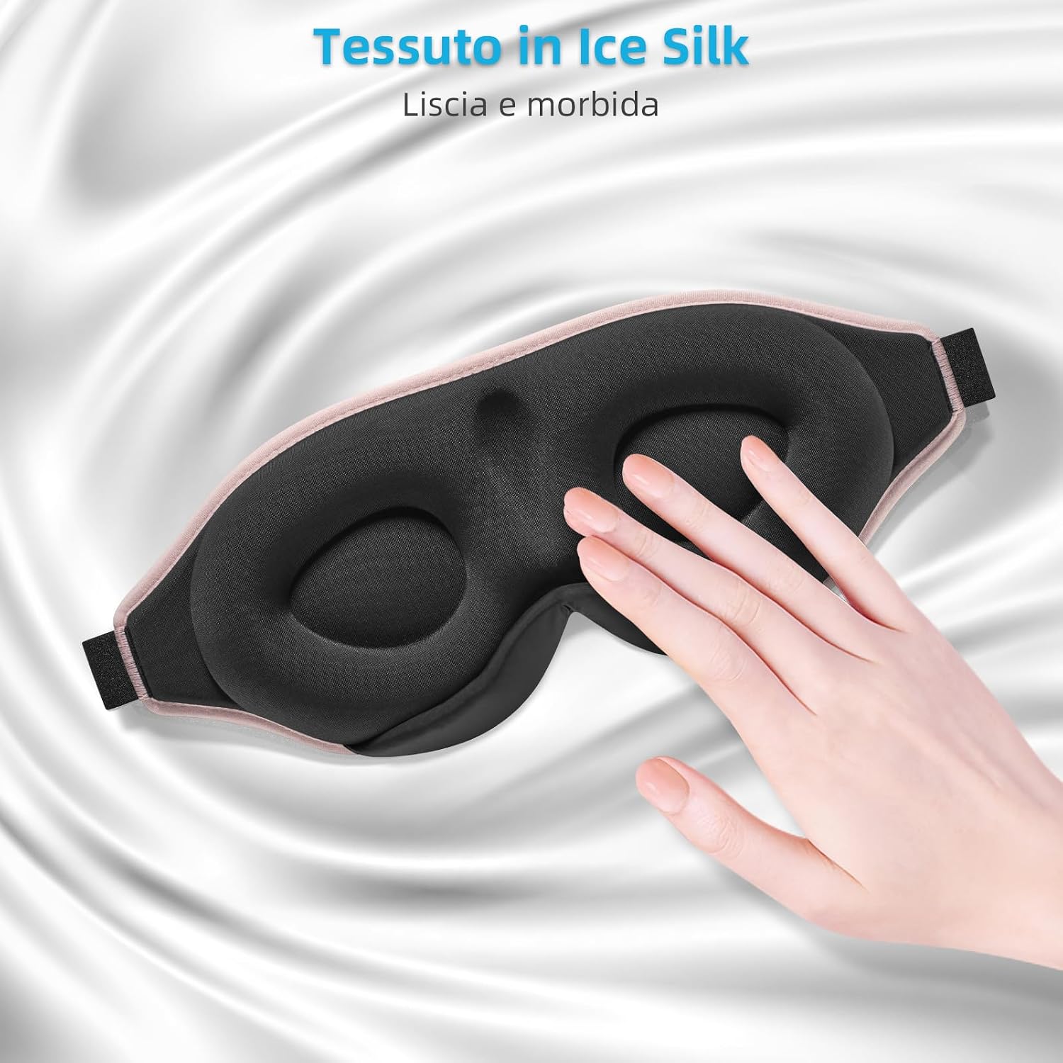 Thumbnail 4 de 2026 Mascherina per Dormire Innovativa Rosa: oscuramento al 99,99% con tessuto Ice Silk, solo 30 g