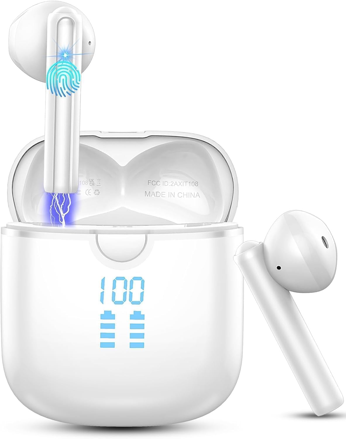 Detalle de Auriculares Inalámbricos Bluetooth 5.4 HiFi Estéreo Donerton – 48 h de autonomía, IP7 y carga rápida