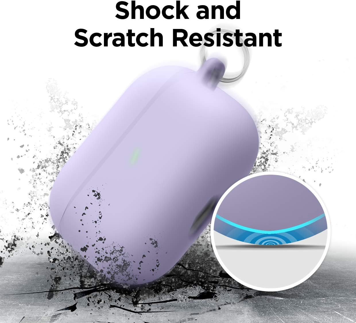 Thumbnail 2 de elago Étui liquide hybride avec mousqueton pour AirPods Pro – protection triple couche (lavande)