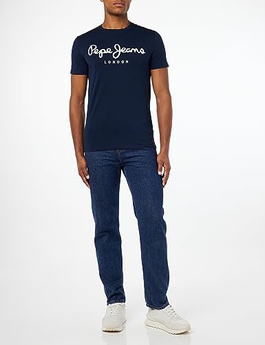 Detalle de Pepe Jeans Original Stretch Camiseta para Hombre Slim Fit Manga Corta Azul (XL)