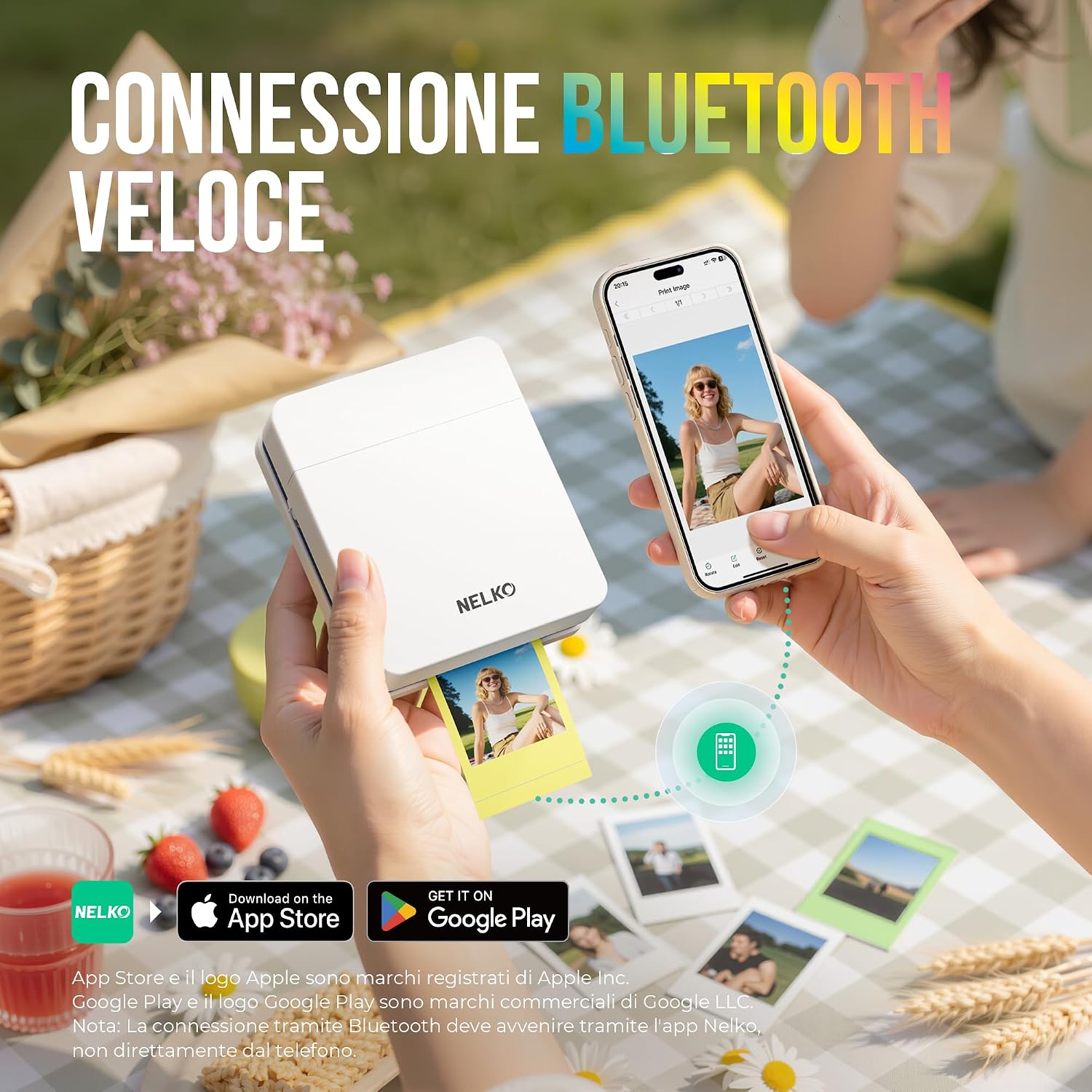 Thumbnail 4 de Nelko PP01 stampante fotografica portatile mini a colori per foto da cellulare (con carta adesiva)
