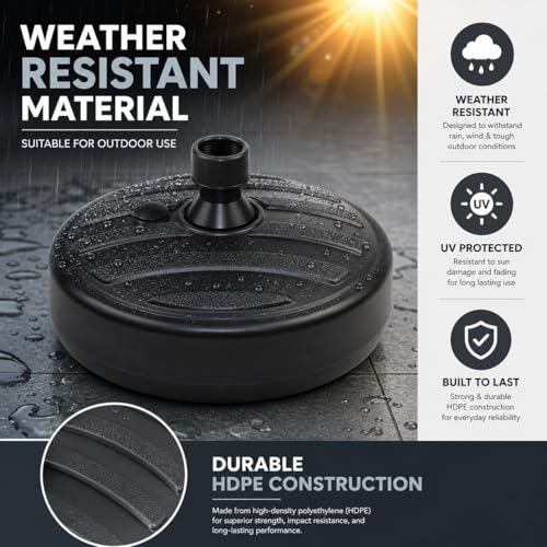 Thumbnail 7 de SHATCHI 13 Litre Fillable Parasol Base Stand for 35-48 mm Garden Umbrella Poles