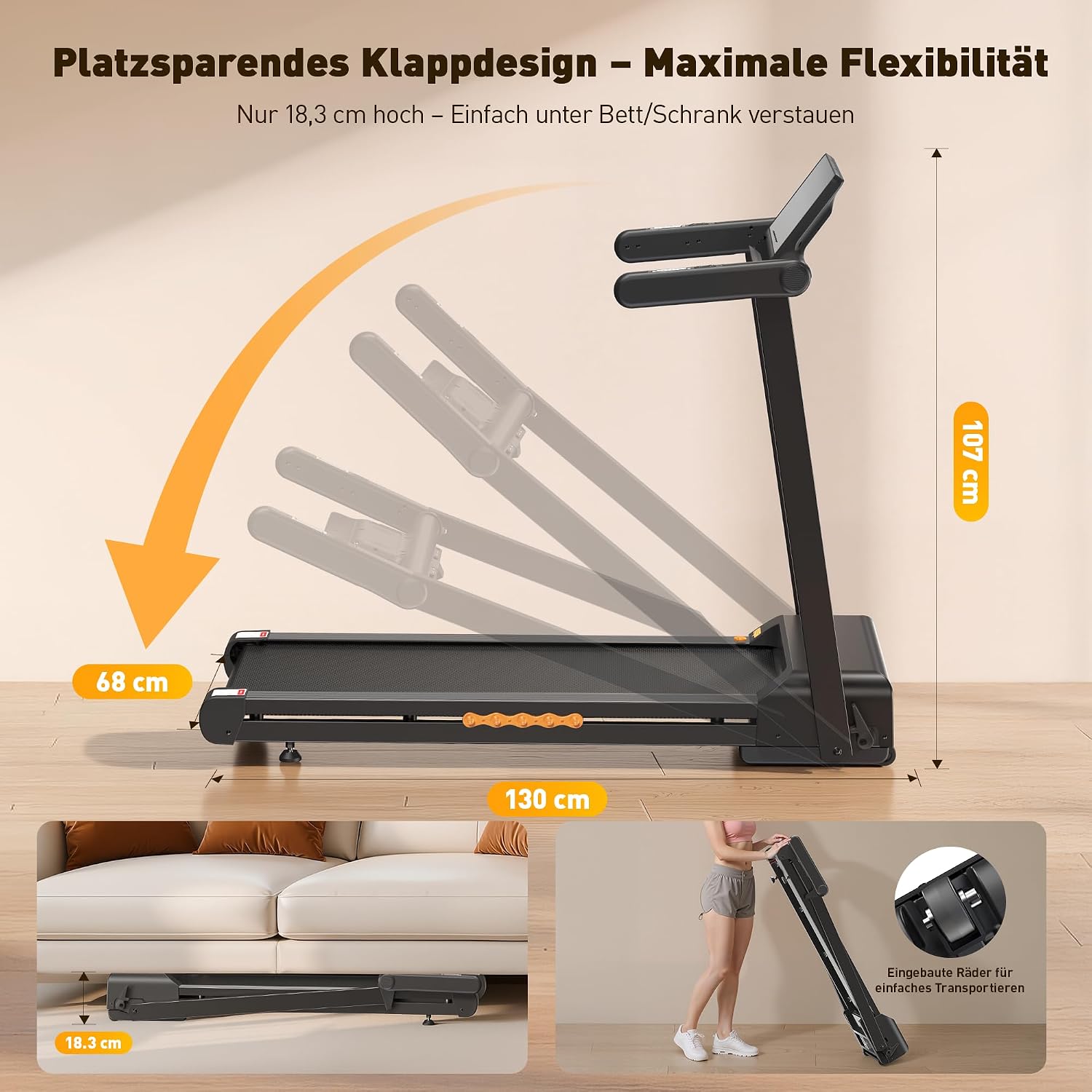 Thumbnail 5 de Laufband für Zuhause 3,5-4,5 PS klappbar