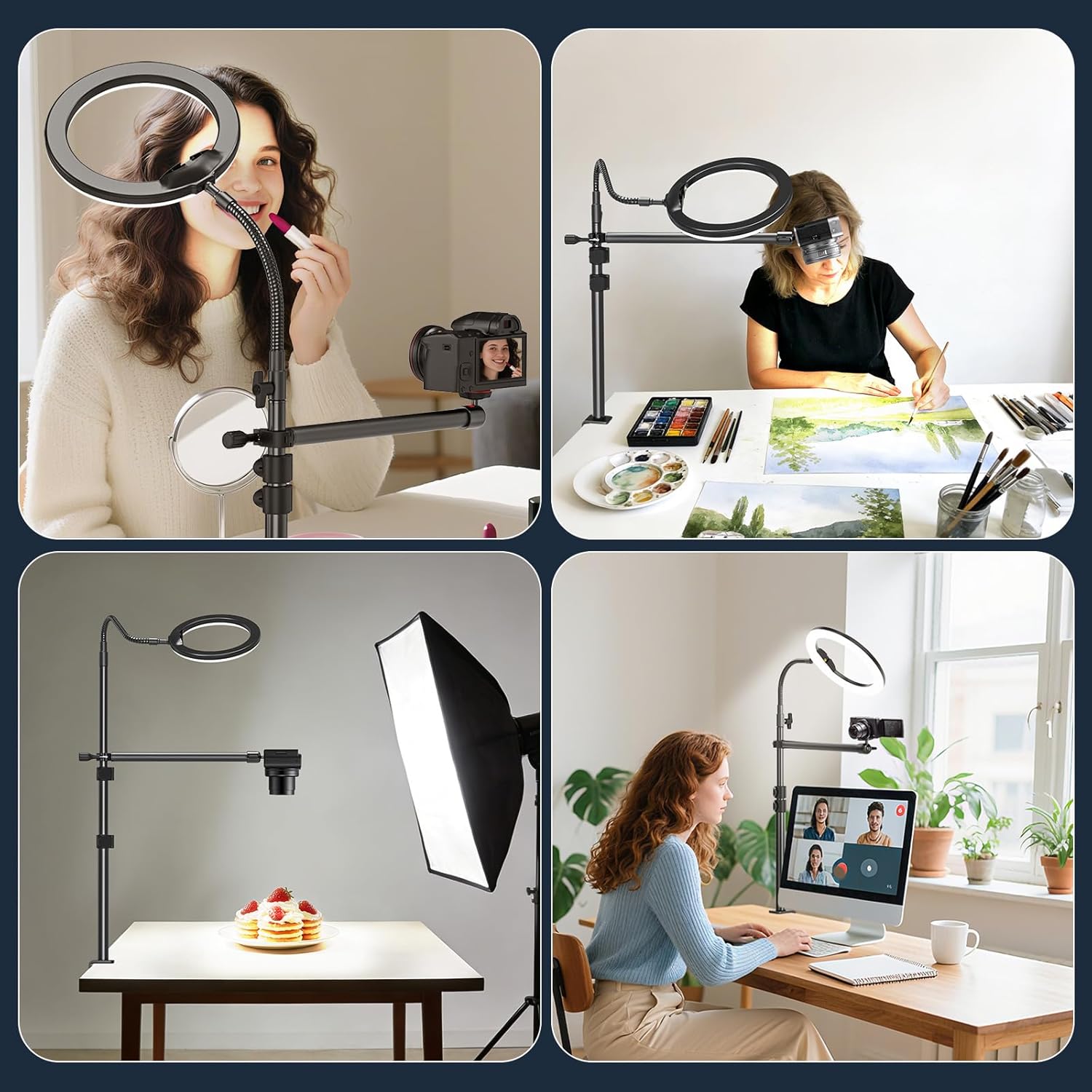 Thumbnail 6 de Overhead Camera Desk Mount (13.4–42.5 in) with gooseneck arm and C-clamp for webcam, DSLR & ring light