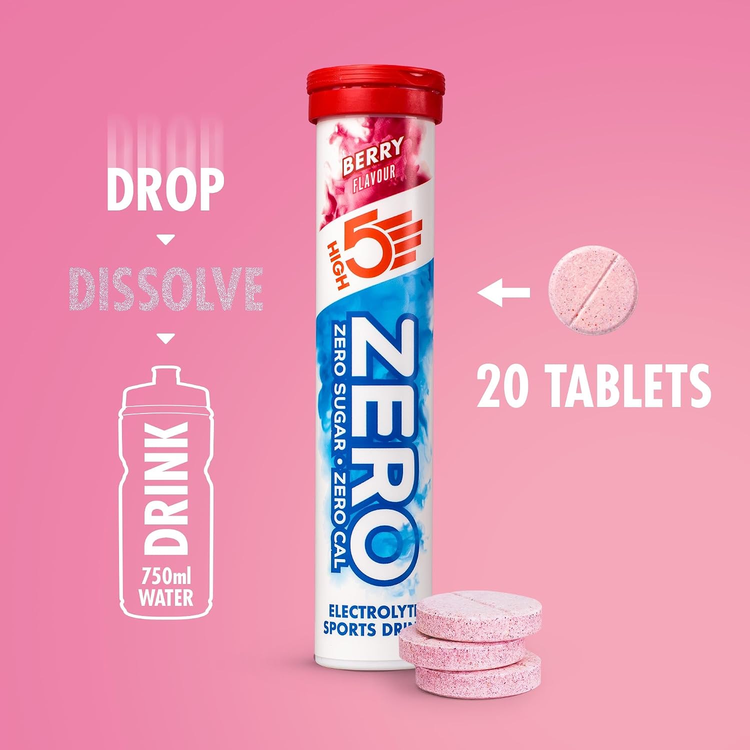 Thumbnail 3 de HIGH5 Zero Electrolyte Hydration Tablets, Mixed Flavours (60 Tablets)