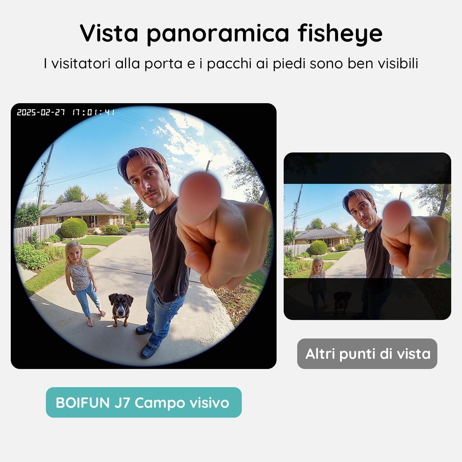 Detalle de BOIFUN 2K Videocitofono WiFi Senza Fili da Esterno con AI, 180° Panoramico e Audio Bidirezionale