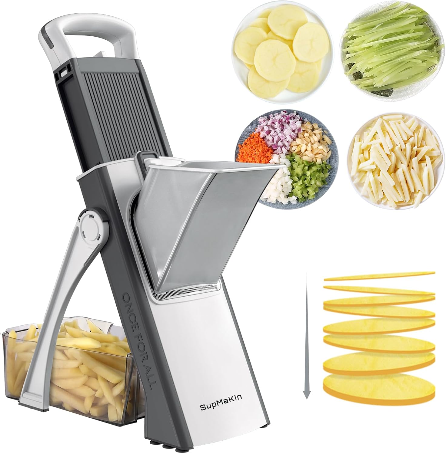 Detalle de SupMaKin Upgrade Safe Mandoline Slicer Vegetable Slicer ๐