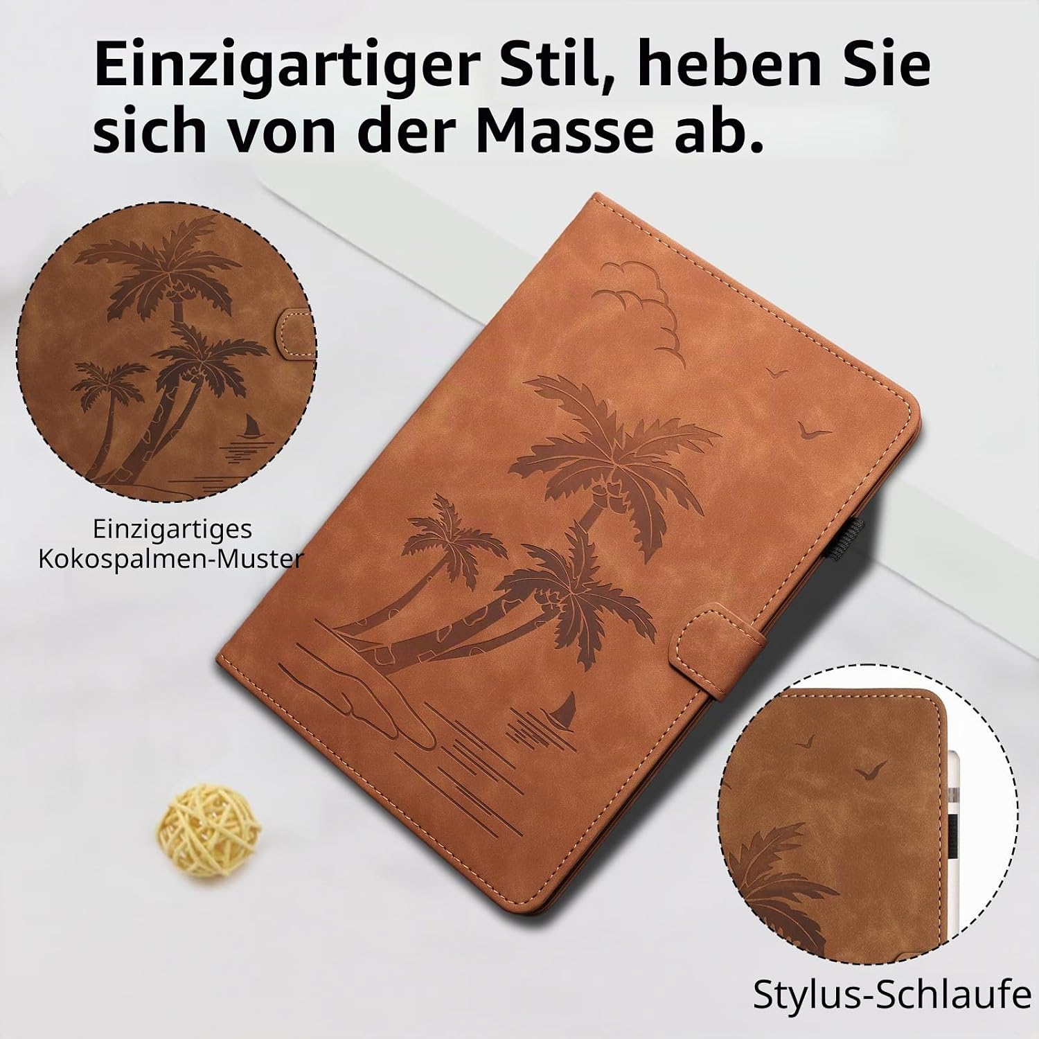 Detalle 2 de Oduio PU-Leder Folio Hülle für Samsung Galaxy Tab A11+/A9 Plus 11" Braun — Standfunktion & Kartenfächer
