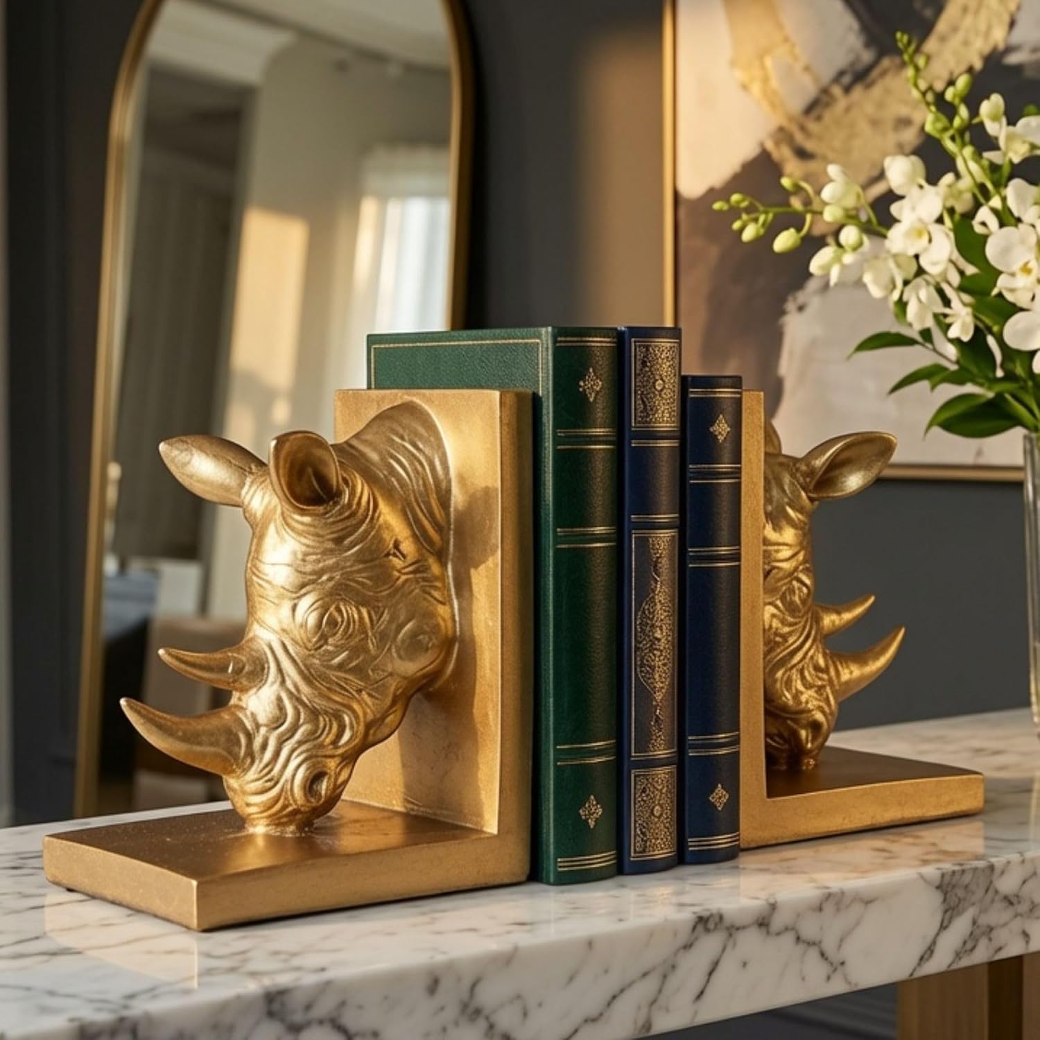 Detalle 2 de Bellaa Rhinoceros Bookends, 7-inch