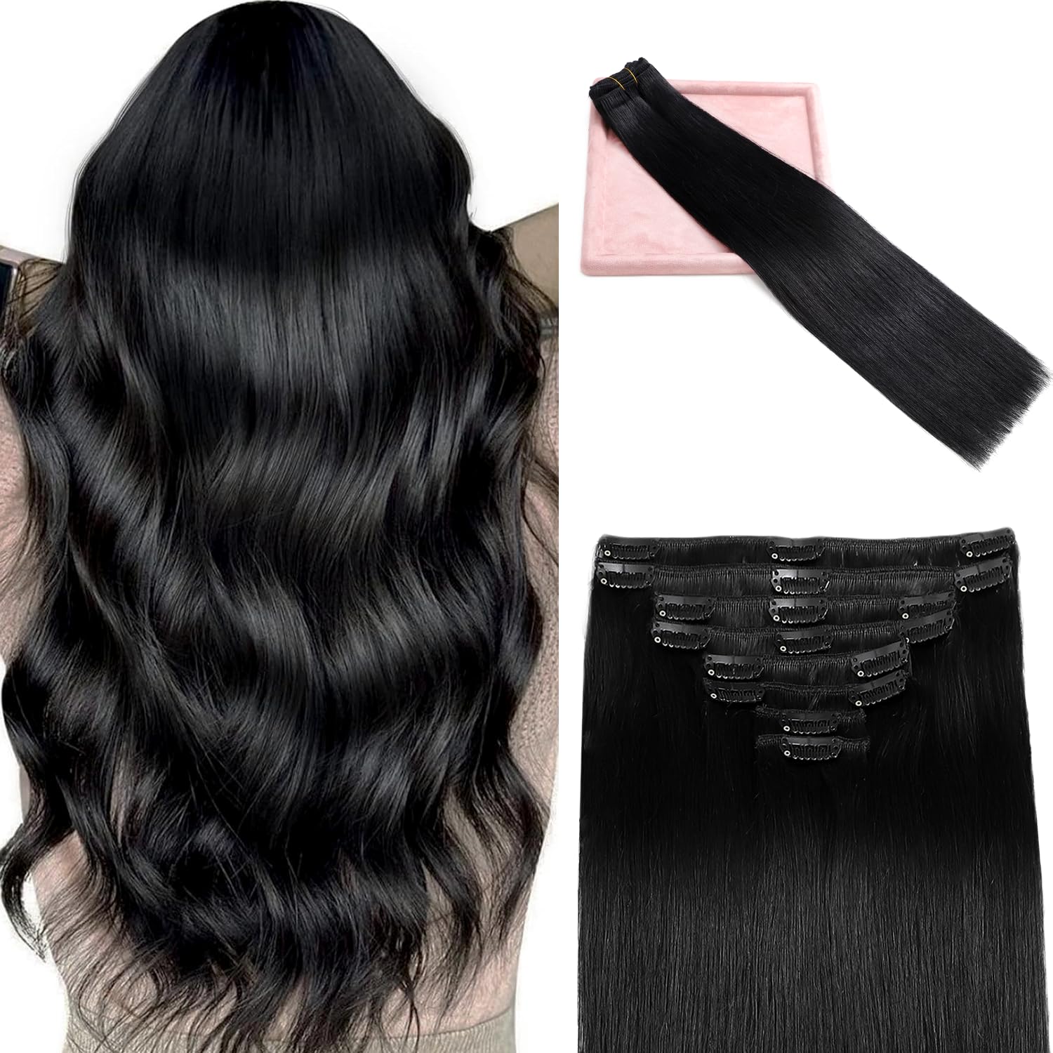 Thumbnail 6 de 100% Remy 20 Inch Clip-In Hair Extensions 105g ๐โ