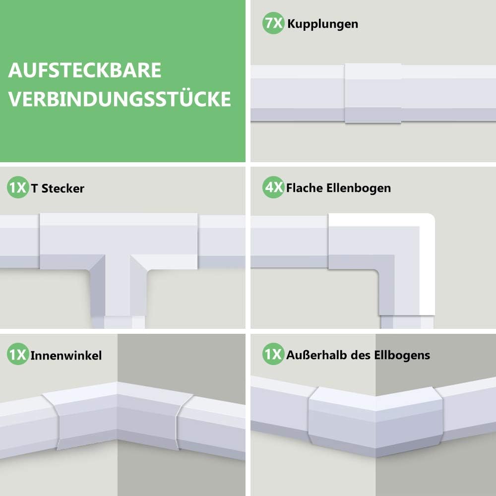 Detalle de MUDEELA Kabelkanal selbstklebend 3,2 m