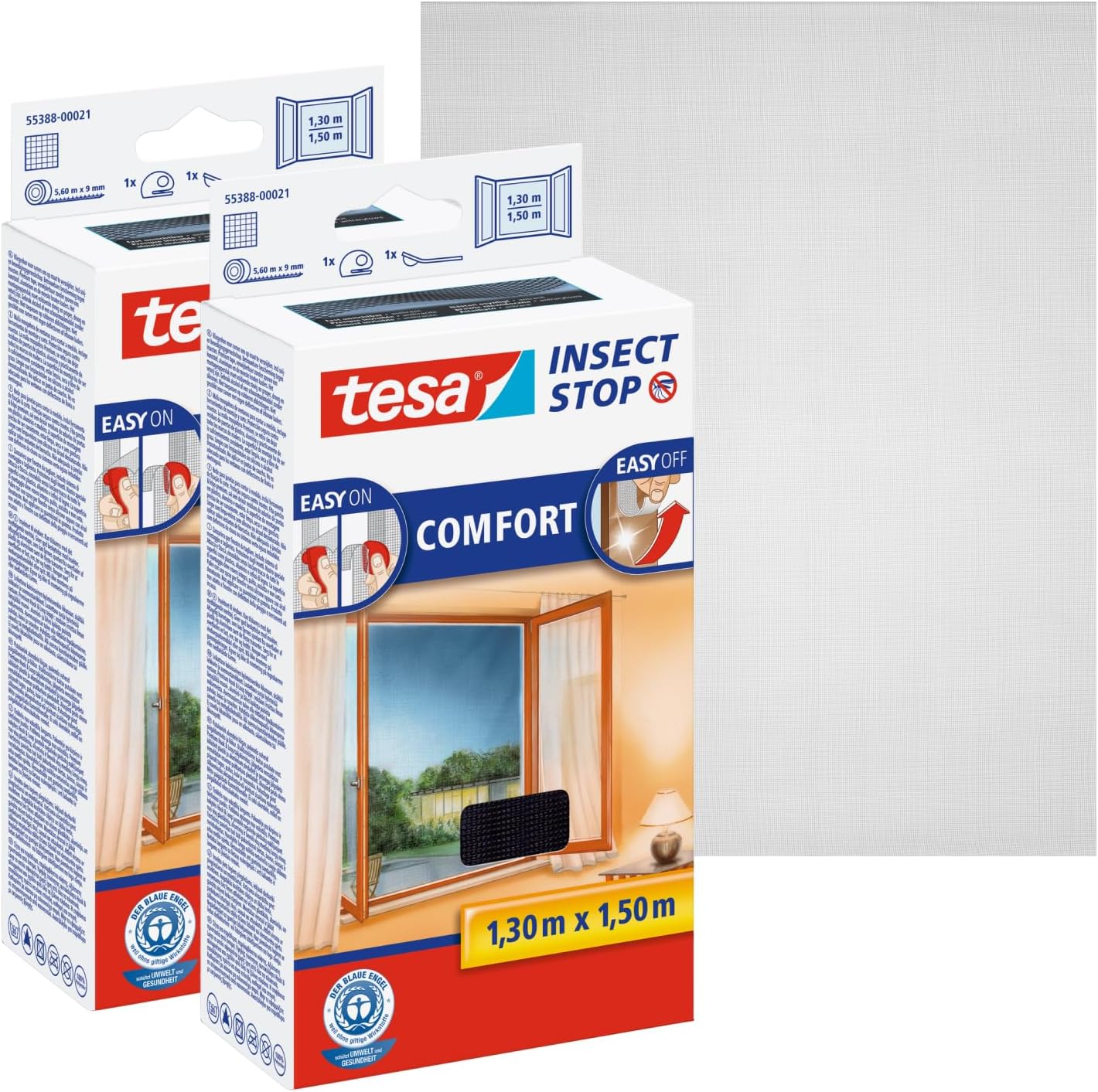 Detalle 2 de tesa INSECT STOP Klett Fliegengitter Premium für Fenster, 120 × 240 cm in Anthrazit