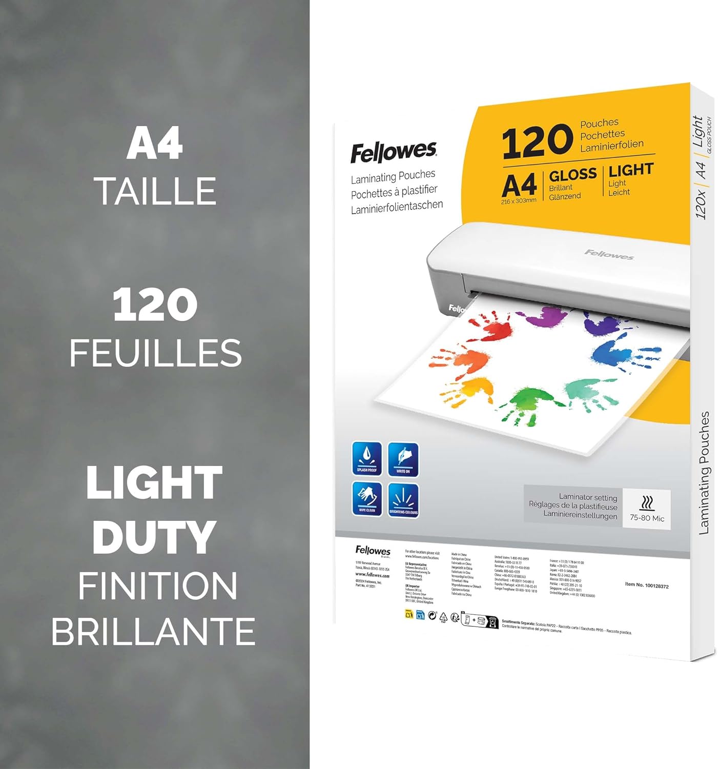 Detalle 2 de Fellowes 120 pochettes plastification A4