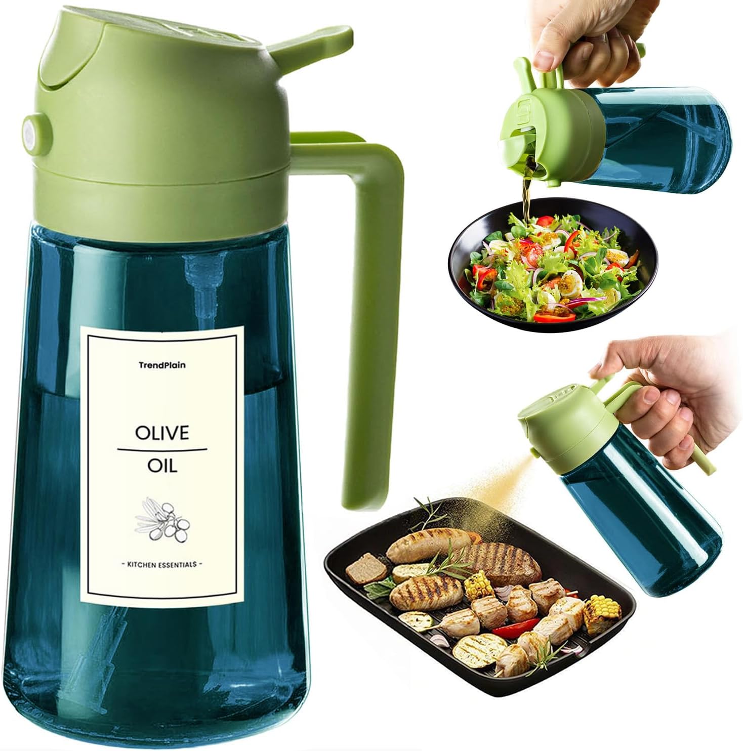 Thumbnail 6 de TrendPlain 16oz Ölsprüher – 470 ml Glasflasche mit 2-in-1 Sprüh- und Gießfunktion