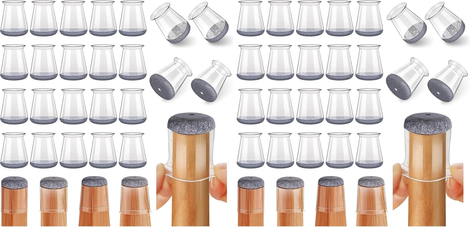 Thumbnail 6 de Stuhlbeinkappen Eckig – 24 Stück Silikon mit Filzschutz für Stuhlbeine 40–55 mm