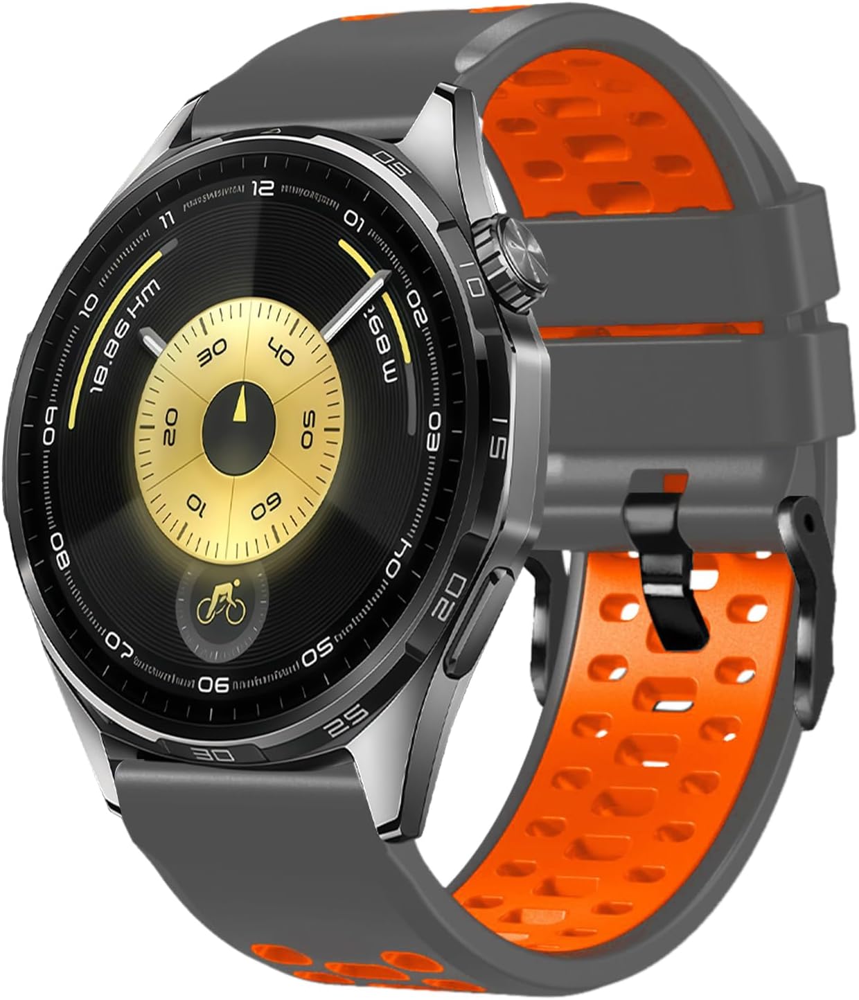 Detalle de RosMank 22mm Silicone Watch Strap for Huawei Watch GT6 Pro / GT6 / GT5 Pro / GT5 / GT4 / GT3 (46mm) – Two Colour Replacement Band