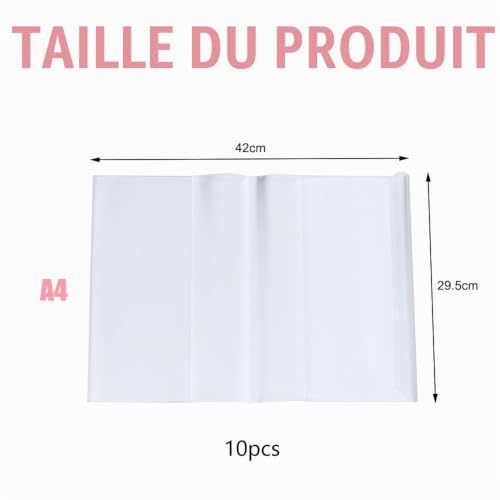 Detalle 2 de LdawyDE Protège Cahier A4, 10 Pcs – Couvre livre Transparent (21x29,7 cm)