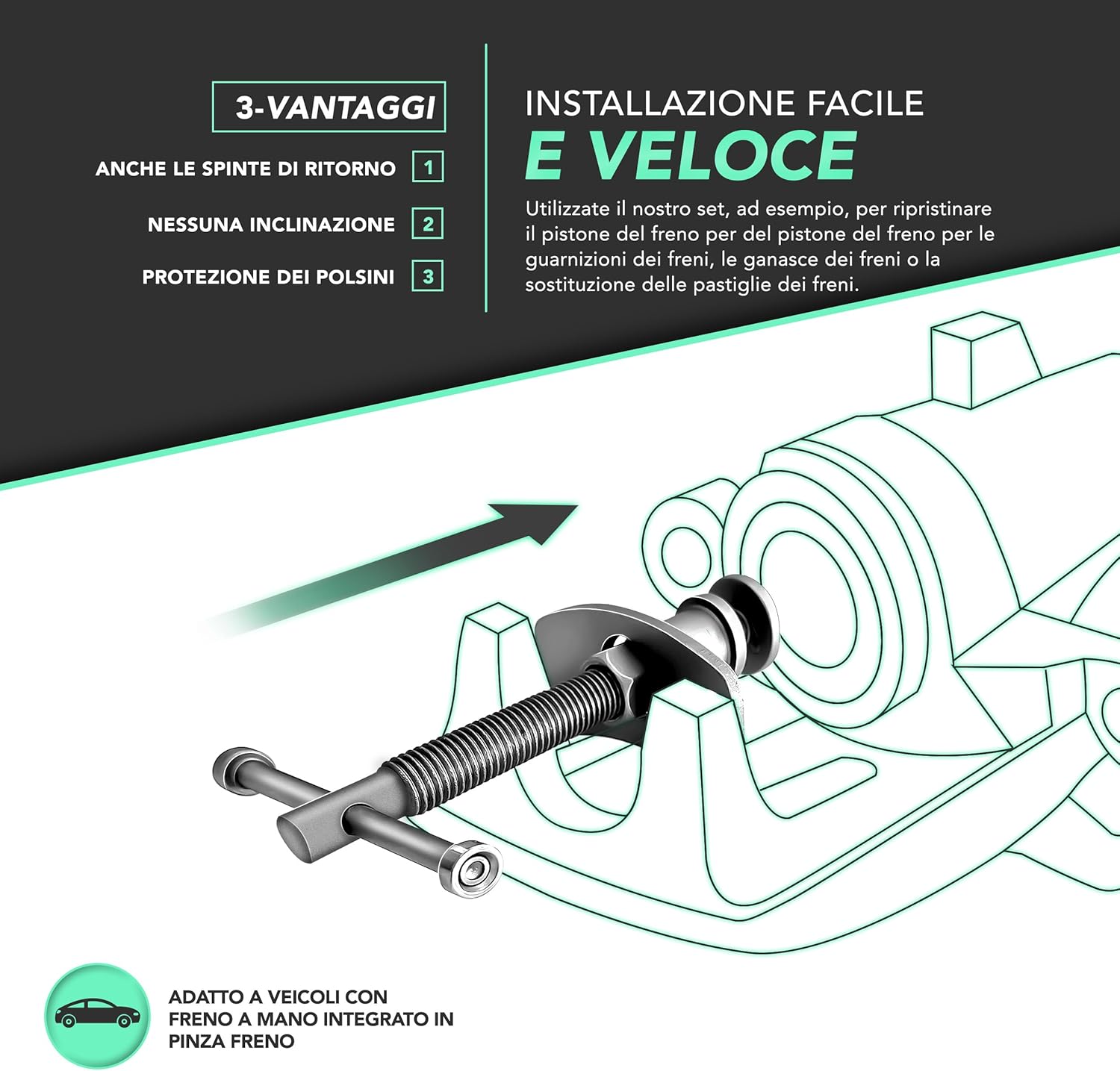 Thumbnail 3 de Set di ripristino pistone del freno TRESKO 22 pezzi – universale, per freni a disco