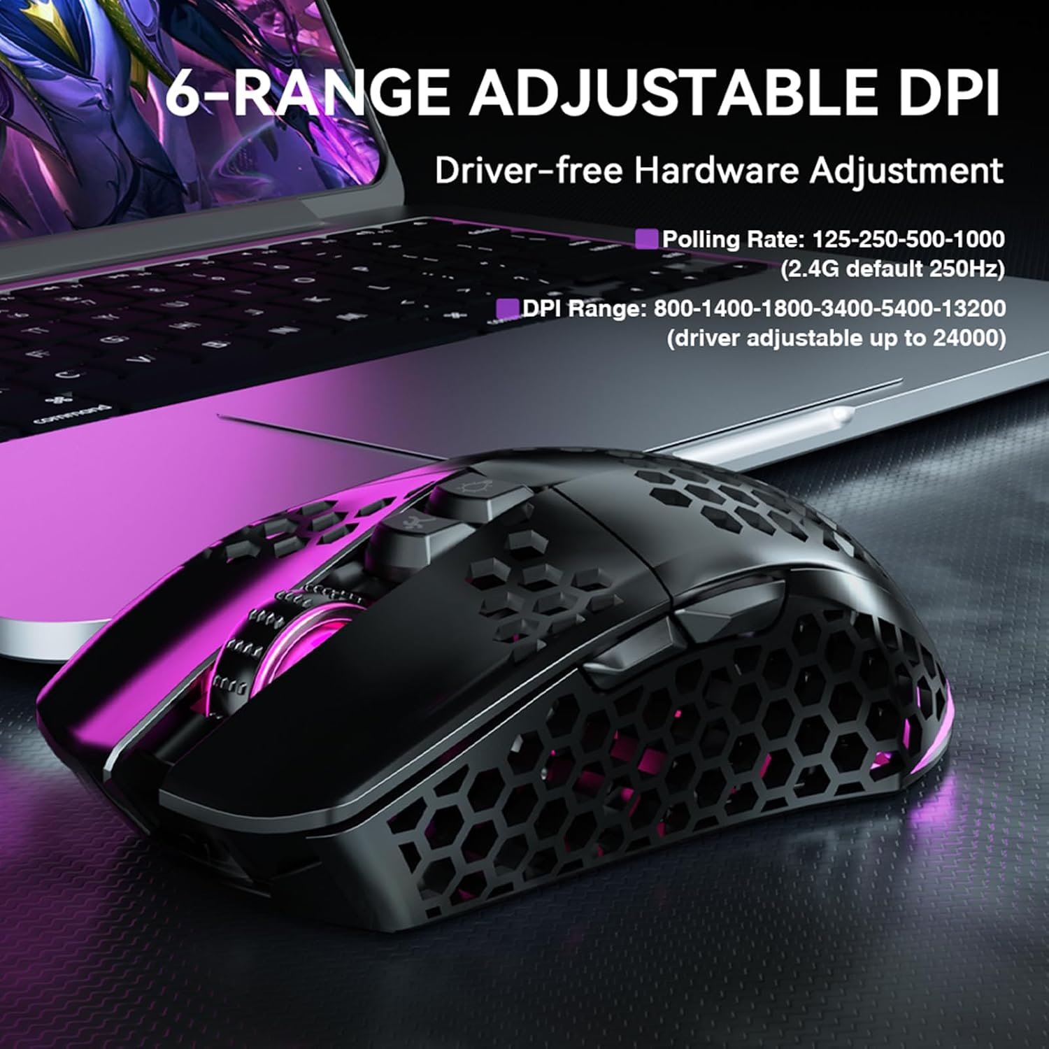 Detalle de SOLAKAKA Wireless Gaming Mouse SM600