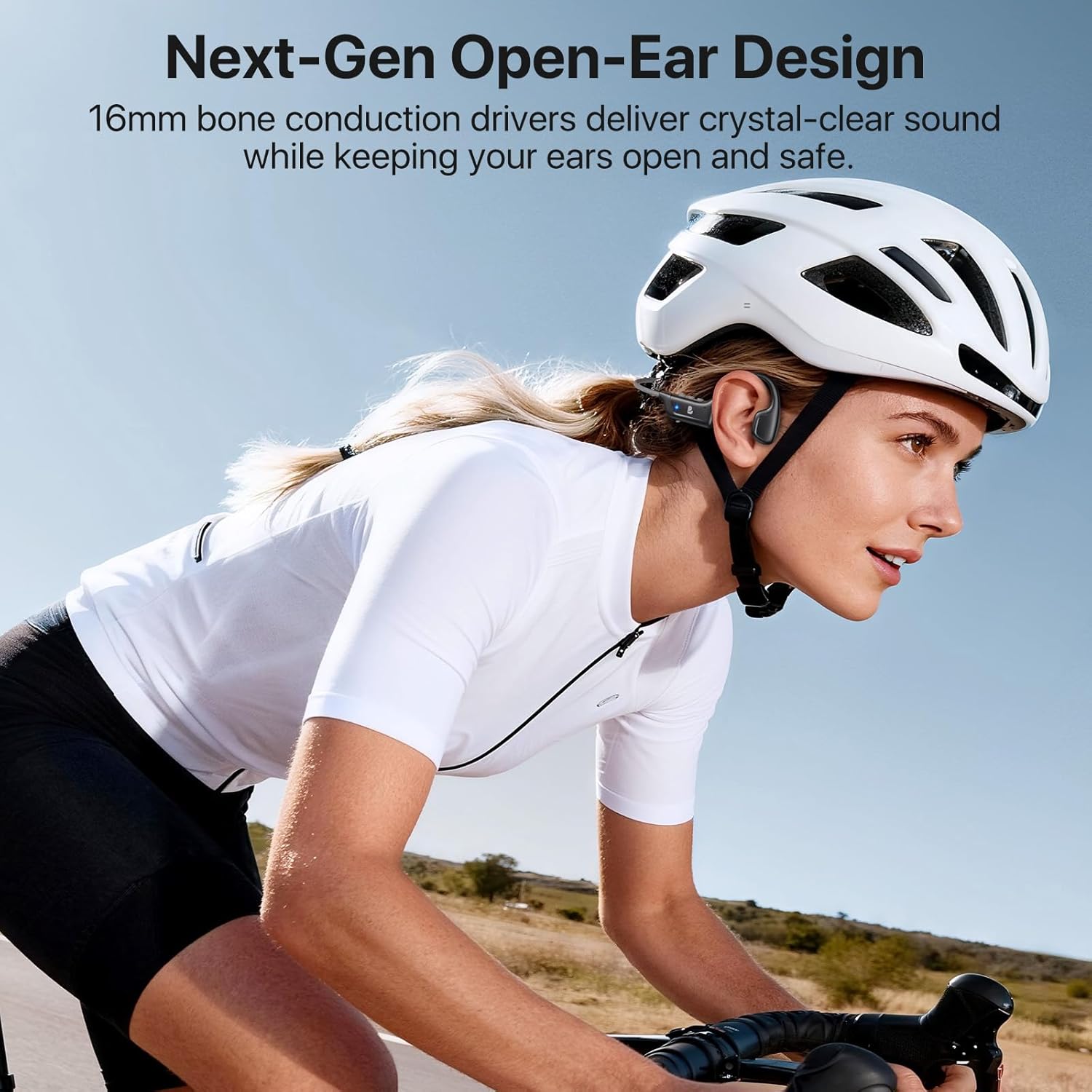 Detalle de Bayhanc Bone Conduction Headphones: Open-Ear Wireless Earphones with 16mm Drivers