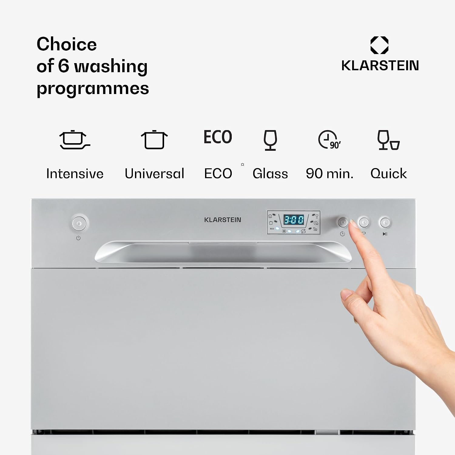 Detalle de Klarstein DSM-Amazonia-6-Argen Table Top Dishwasher, 6 Place Settings