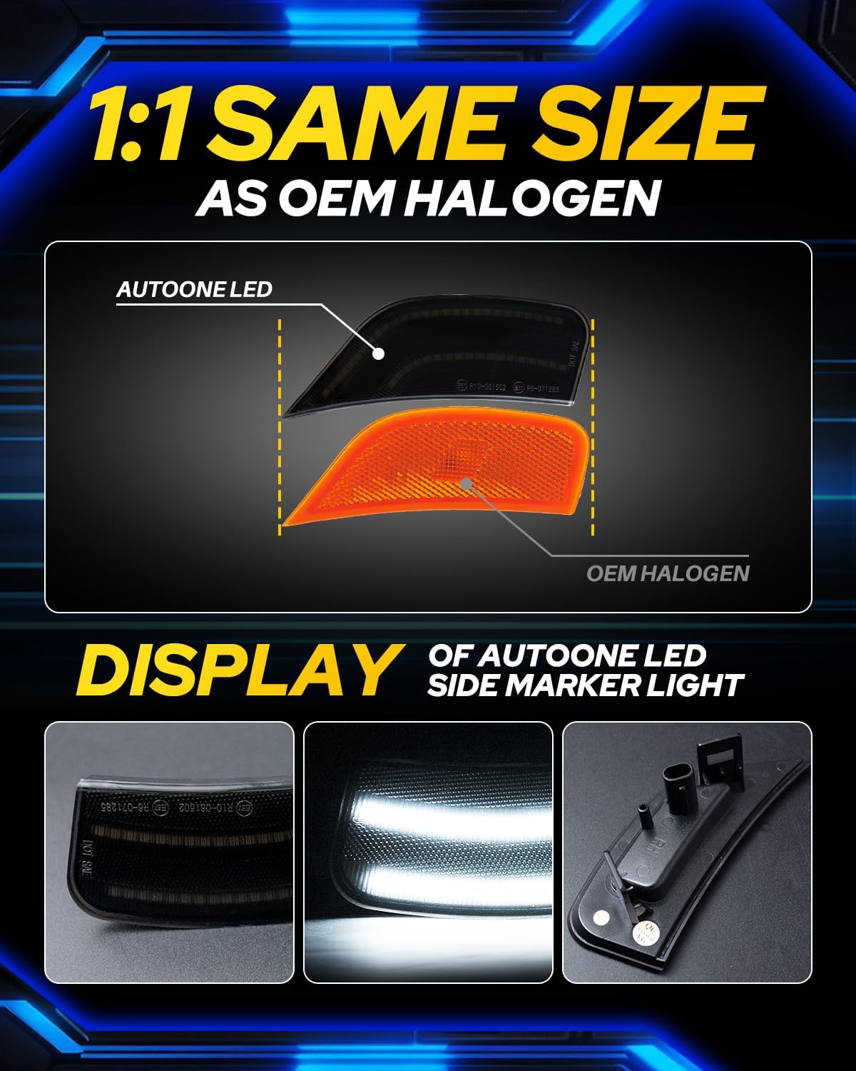 Detalle 2 de AUTOONE Upgraded LED Side Marker Lights 2PCS