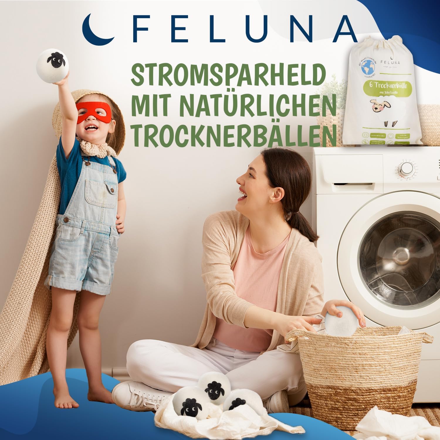 Thumbnail 3 de Feluna Eco Dryer Balls – Boules de séchage en laine 100% naturelle (set de 6)