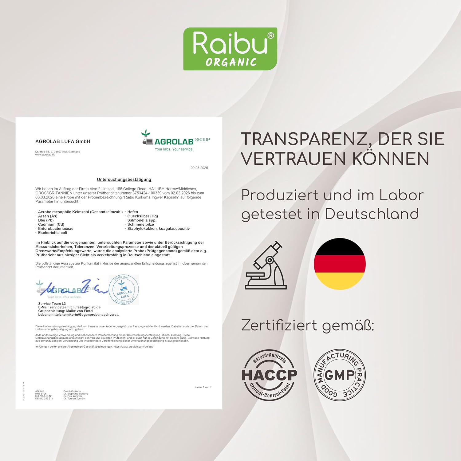 Detalle de Raibu BIO Kurkuma mit Ingwer Kapseln – Hochdosierter Bio-Komplex, 180 Kapseln, vegan, deutsch produziert