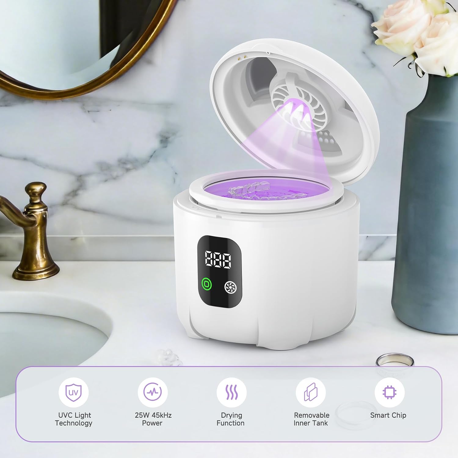 Thumbnail 1 de Ultrasonic Retainer Cleaner 25W Portable Ultrasonic Cleaning System