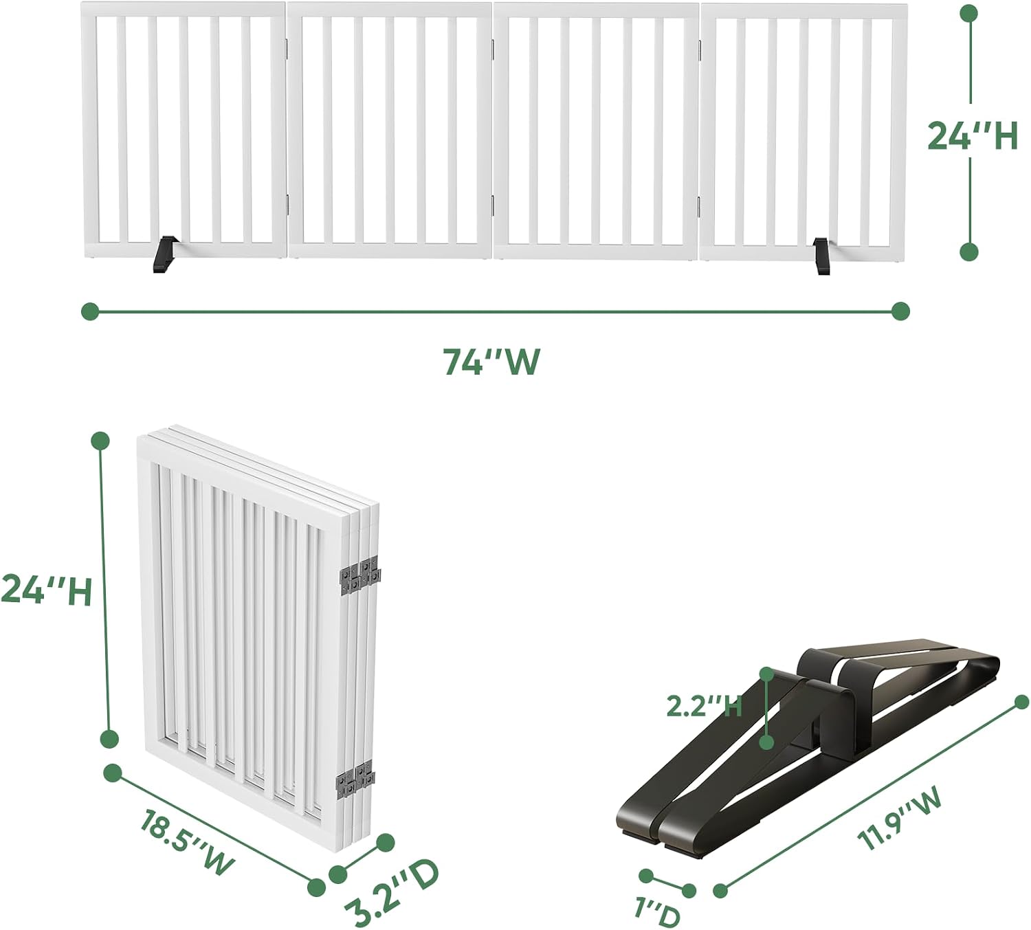 Detalle de Dog Gates for Doorways, Foldable 4 Panel