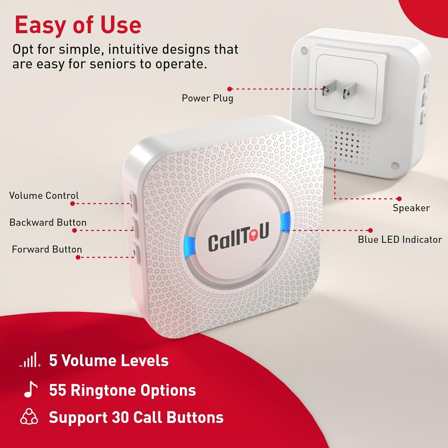 Thumbnail 4 de CallToU Wireless Caregiver Pager 500+ Ft