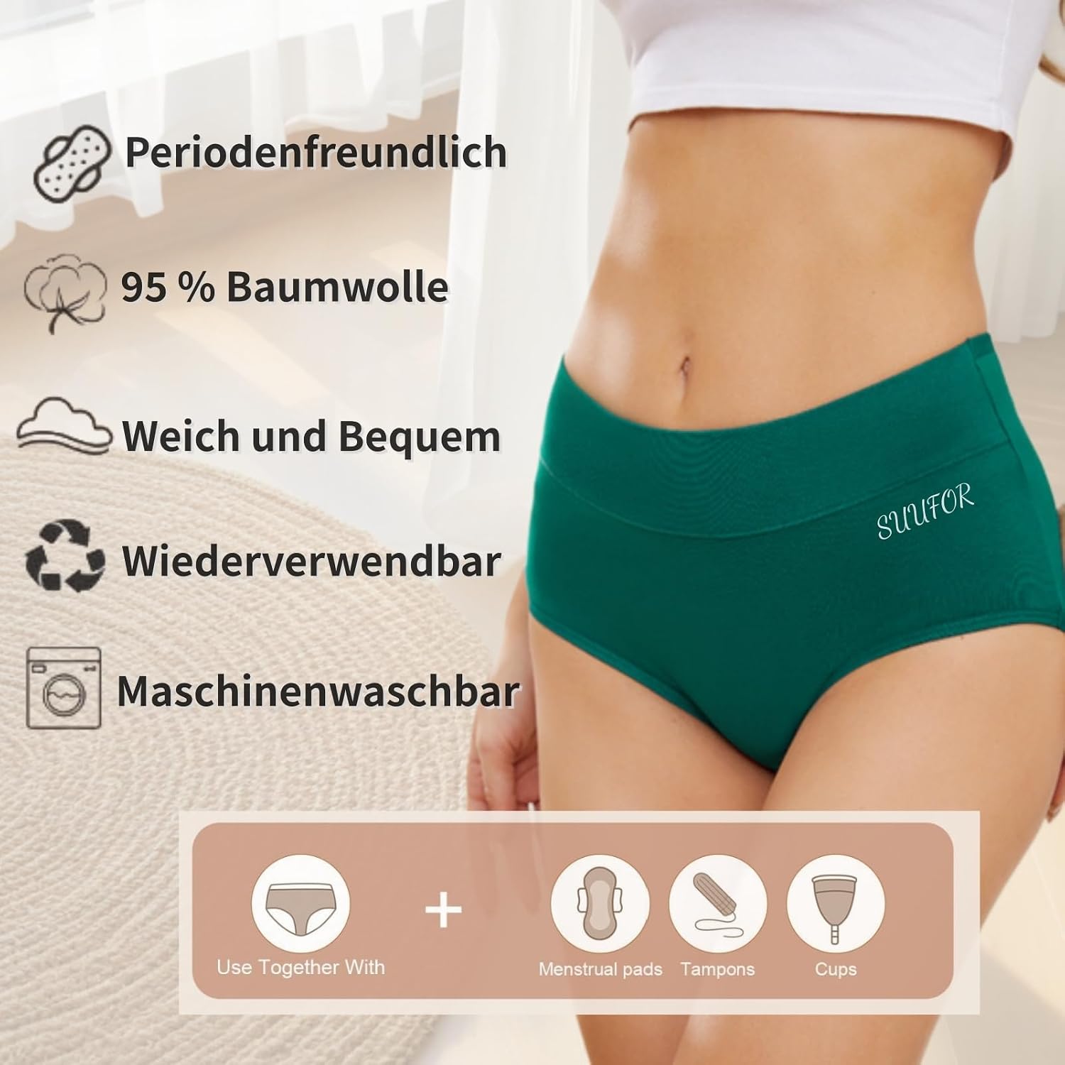 Thumbnail 4 de SUUFOR Periodenunterschwäsche 60 ml Hochtailliert