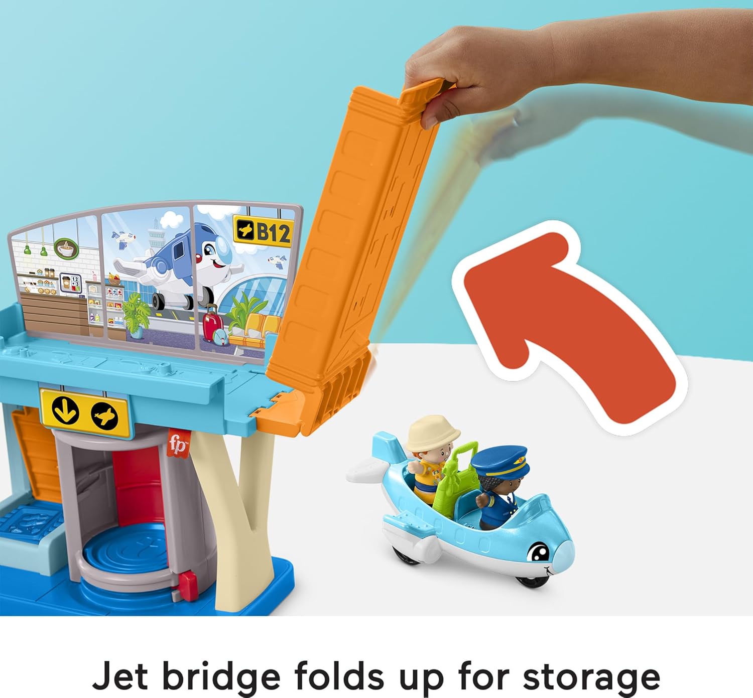 Thumbnail 2 de Fisher-Price Little People Daily Adventures Airport Playset with Plane (HTJ26)
