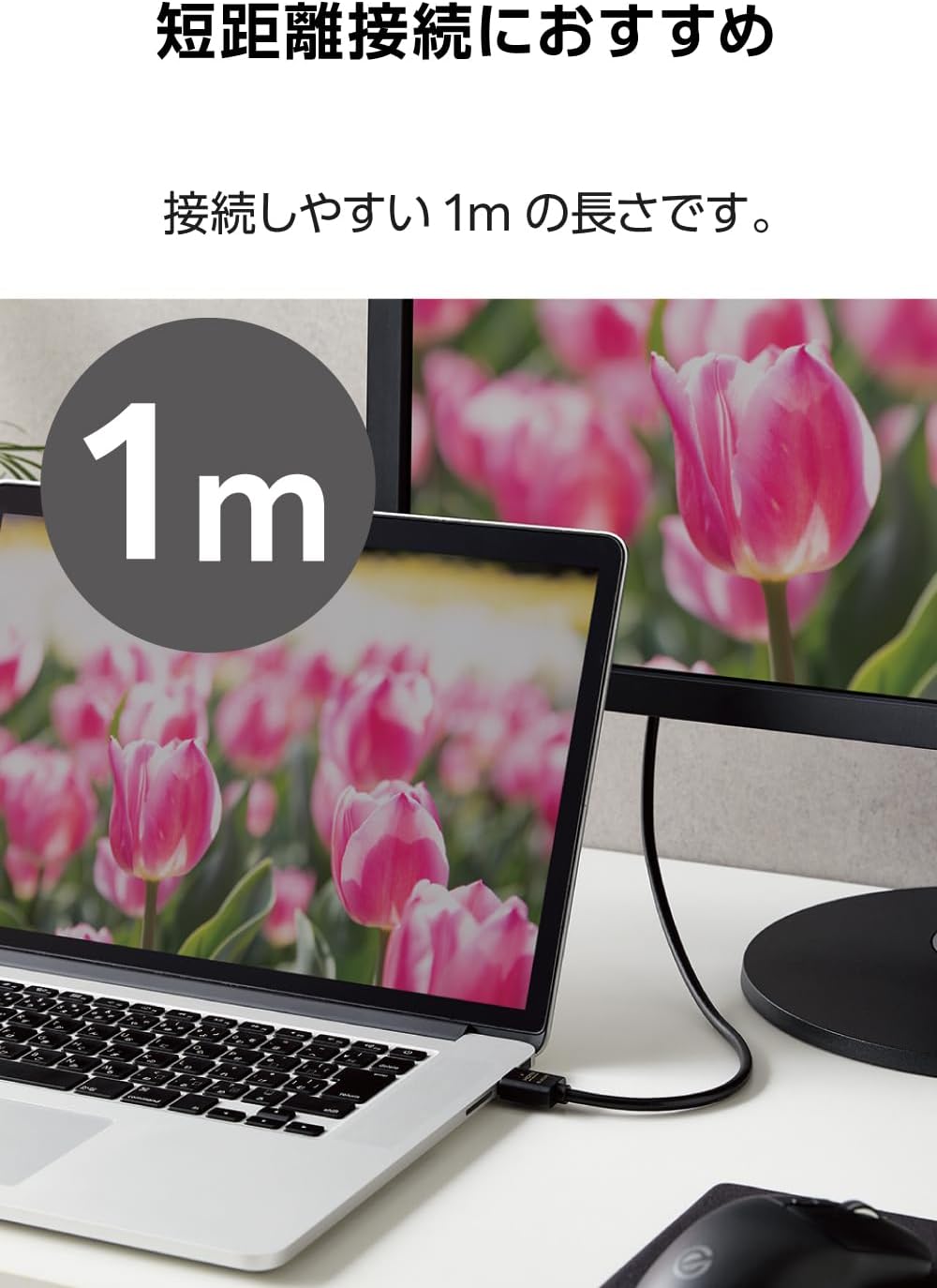 Thumbnail 6 de エレコム ECDH-HD21E10BK HDMIケーブル 1m・8K/60Hz・48Gbps対応