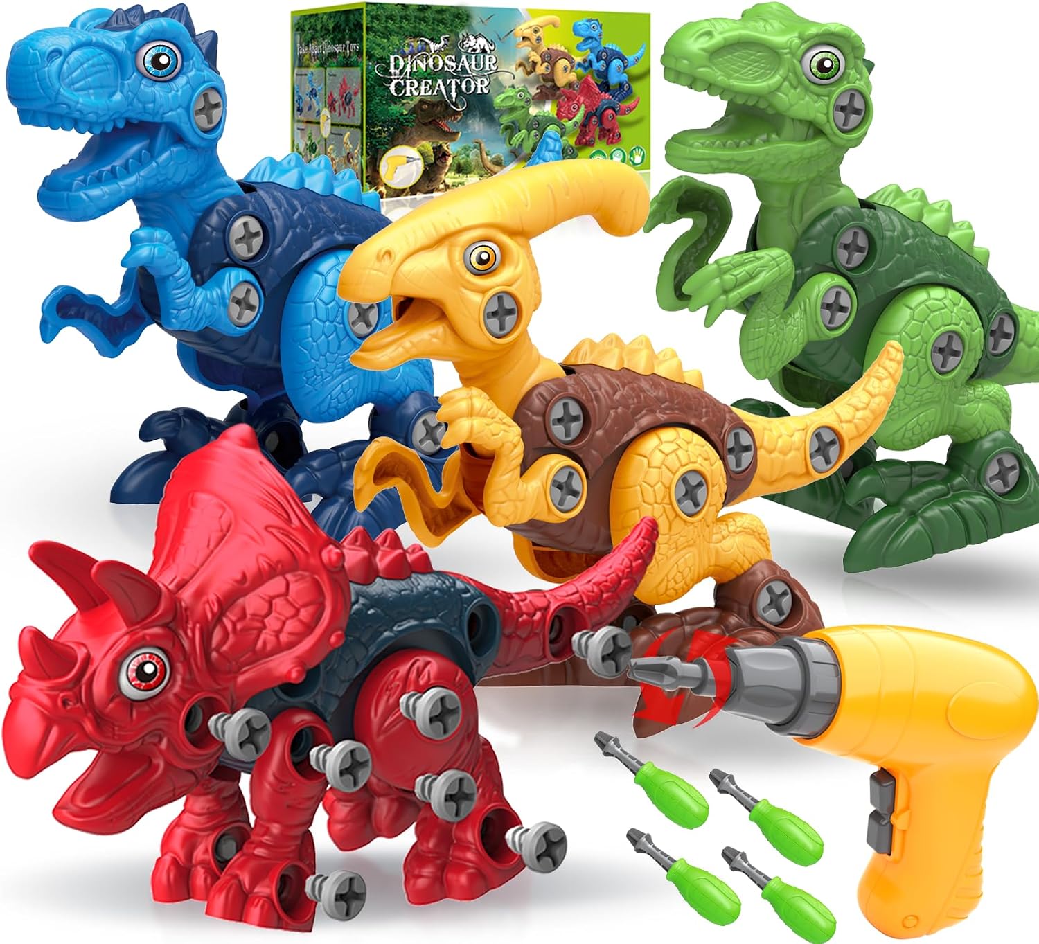 Detalle de Take Apart Dinosaur Toys 4-Pack 🦖