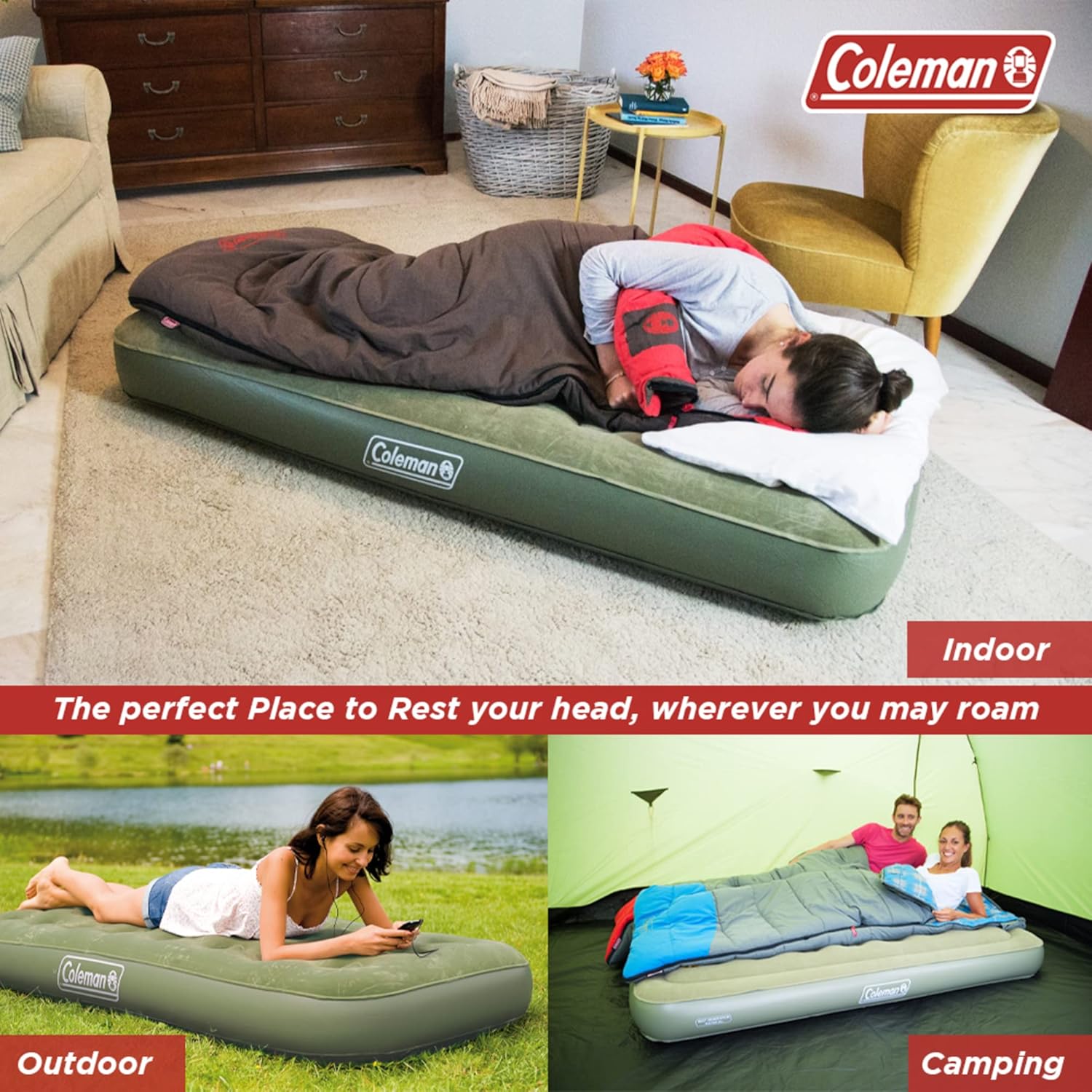 Thumbnail 5 de Coleman Airbed Comfort Bed – Camping Mat with Flocked Surface