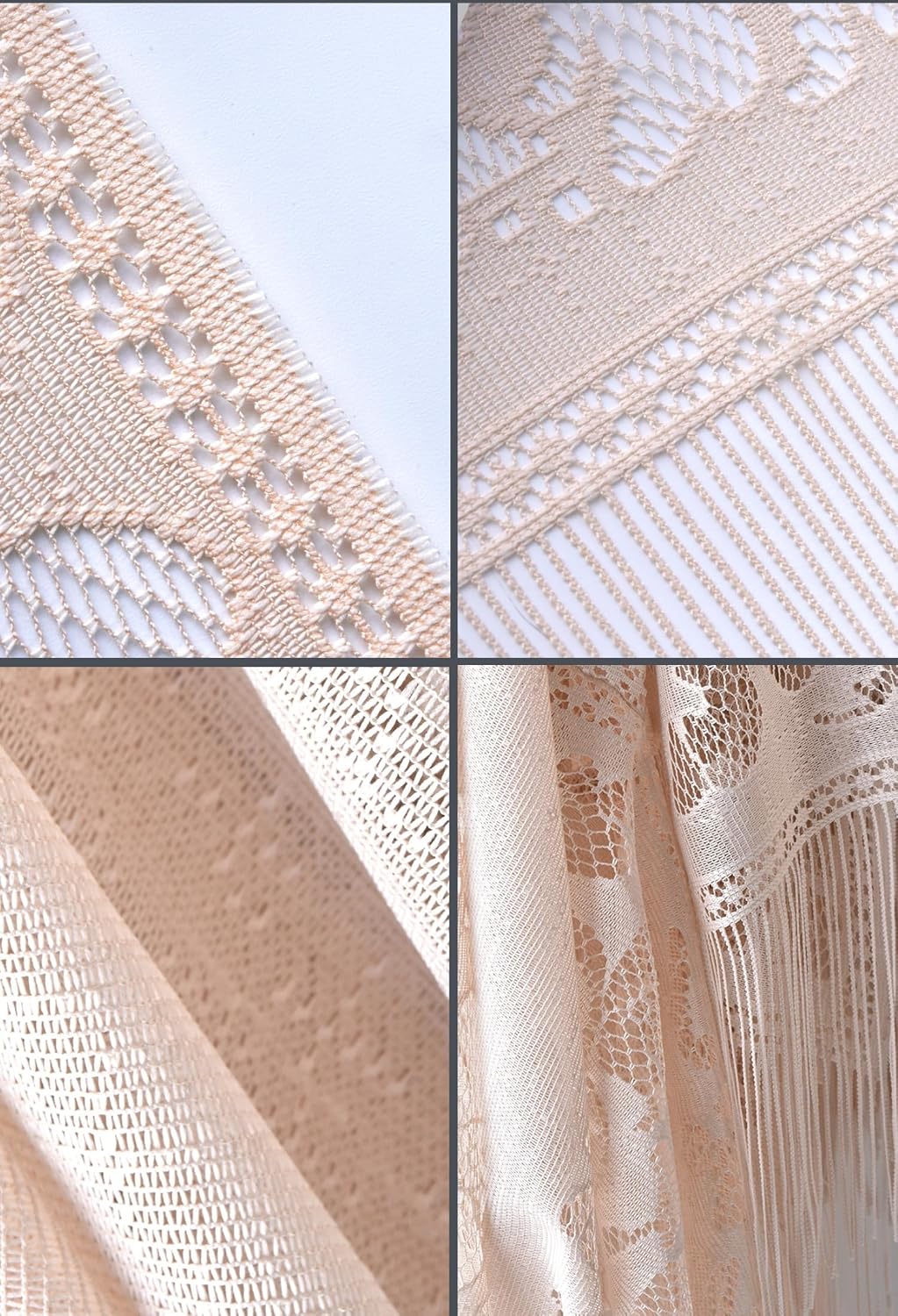 Thumbnail 6 de colornival strandkimono i jacquardspets med öppen front och fransad fåll