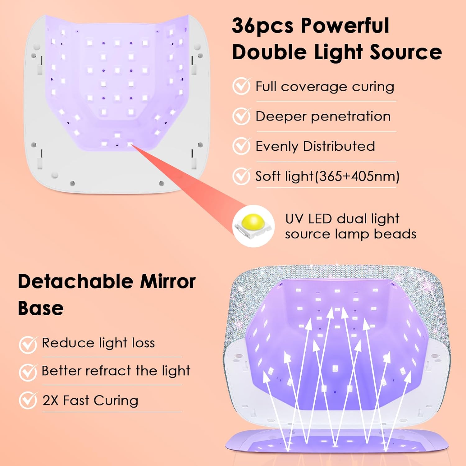 Thumbnail 2 de HUITINE 80W Cordless UV LED Nail Lamp