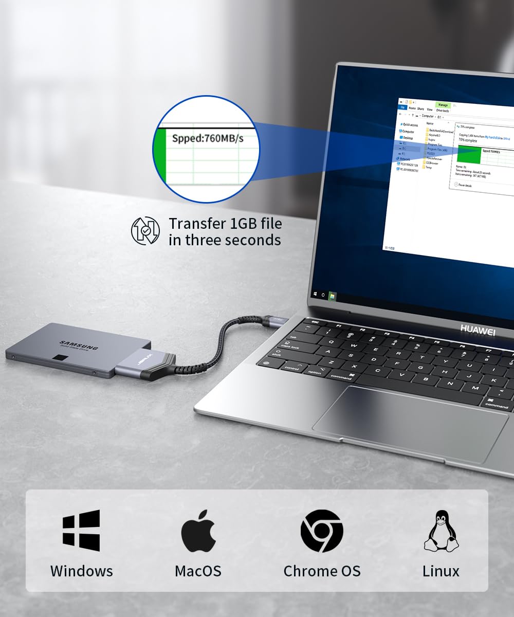 Thumbnail 4 de Adattatore SATA USB 3.0 JSAUX per unità da 2,5" – velocità 5 Gbps, design compatto e Plug & Play