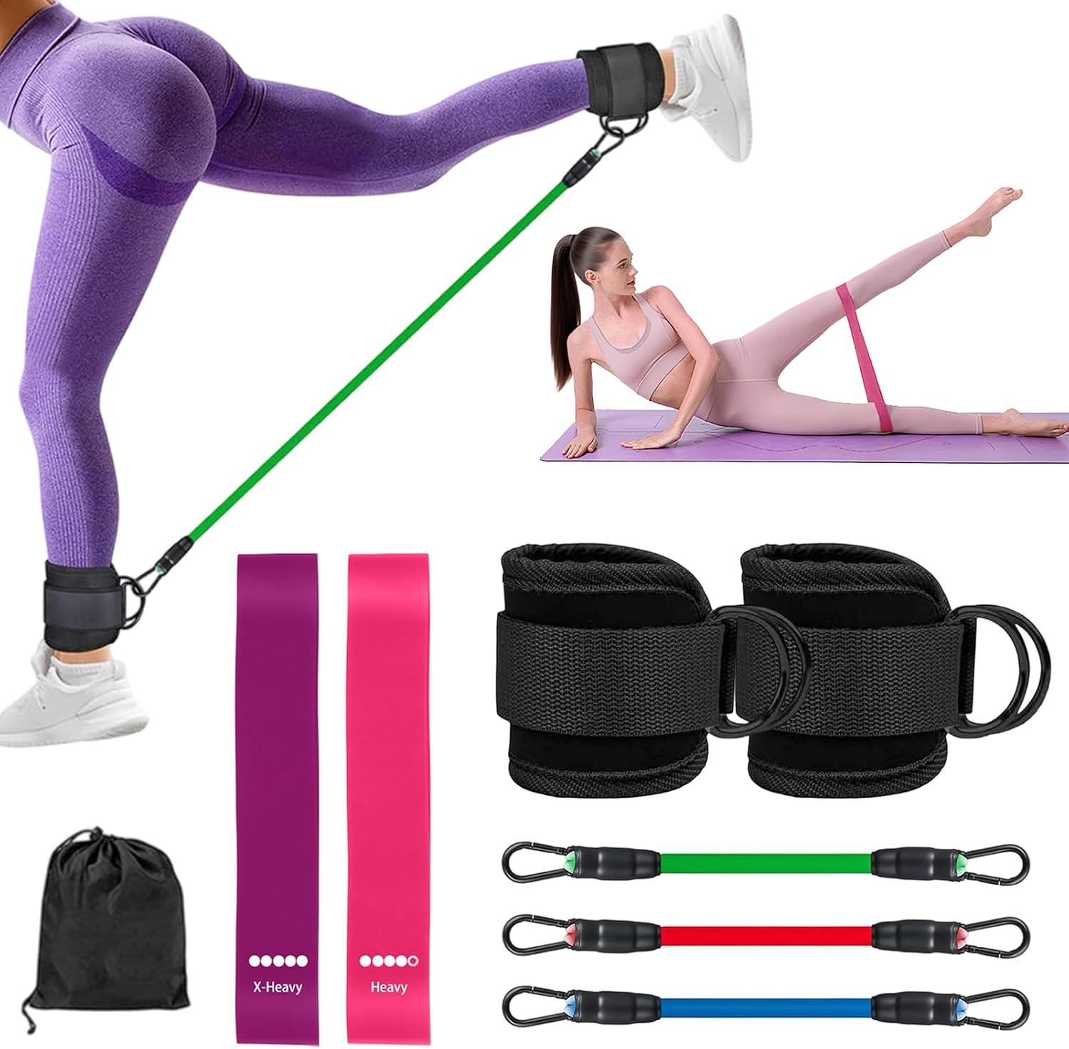 Detalle de PASHOP Ankle Resistance Bands with Cuffs