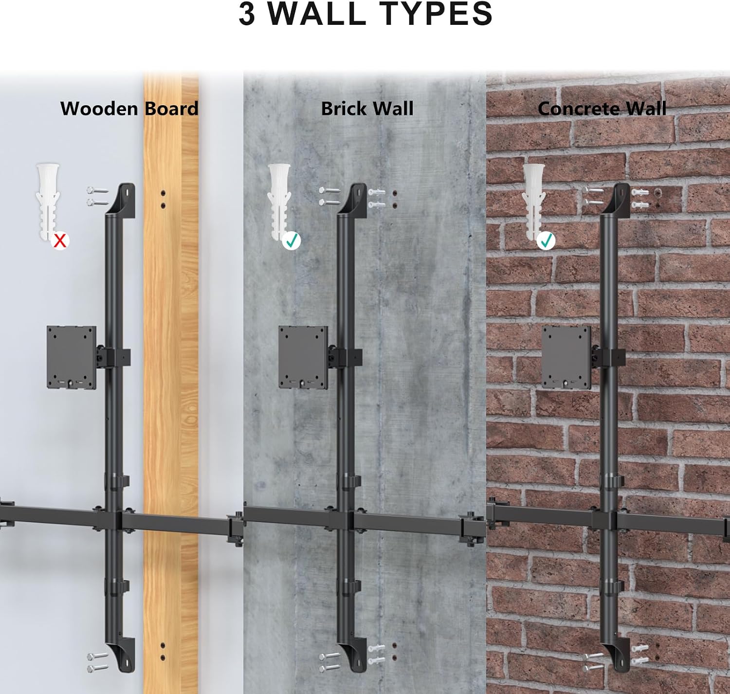 Detalle 1 de WALI Triple Monitor Wall Mount 49-inch