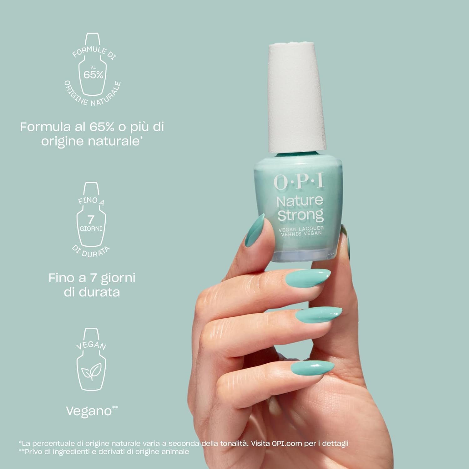 Thumbnail 5 de OPI Nature Strong Fresh as a Blue Daisy – smalto vegano blu, brillante e a lunga durata fino a 7 giorni (15 ml)