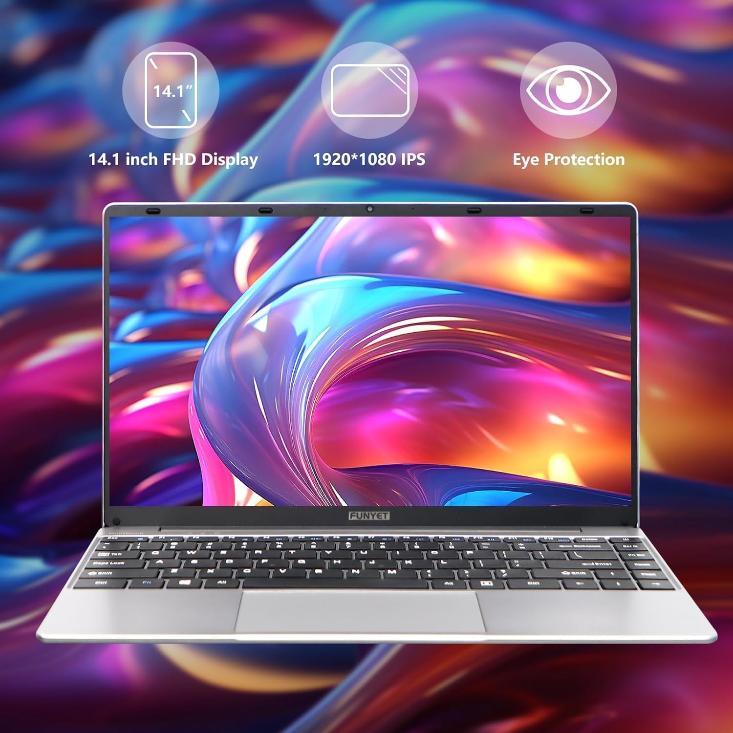 Detalle de FUNYET 14-Inch Laptop Computer (2026) – 16GB RAM, 512GB SSD, N5095, Windows 11 Pro, Office 365, 2-Year Warranty