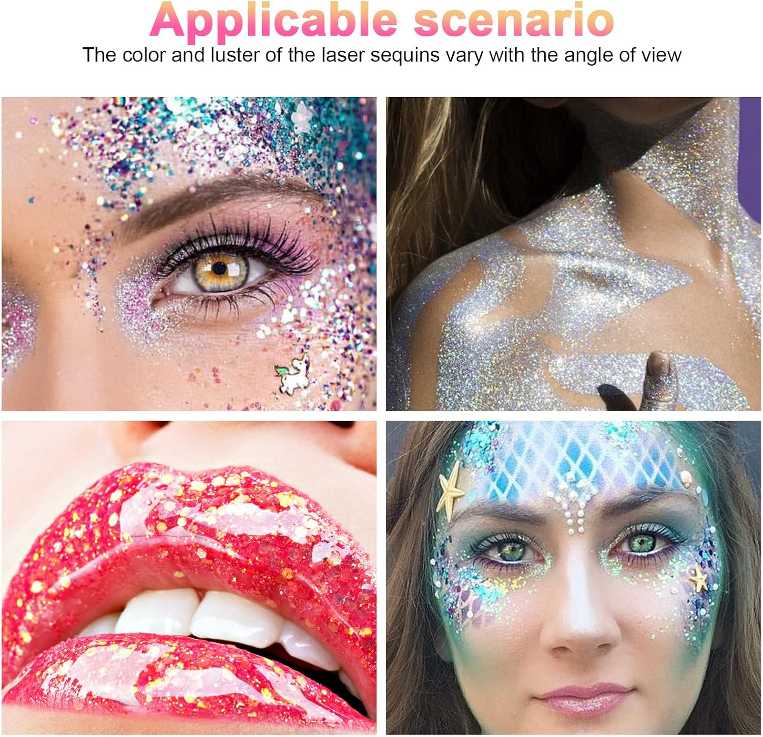 Detalle de URAQT glitter corpo e viso rosa